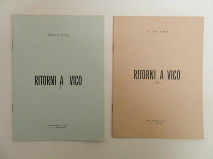 Ritorni a Vico - Antonio Brissa - copertina