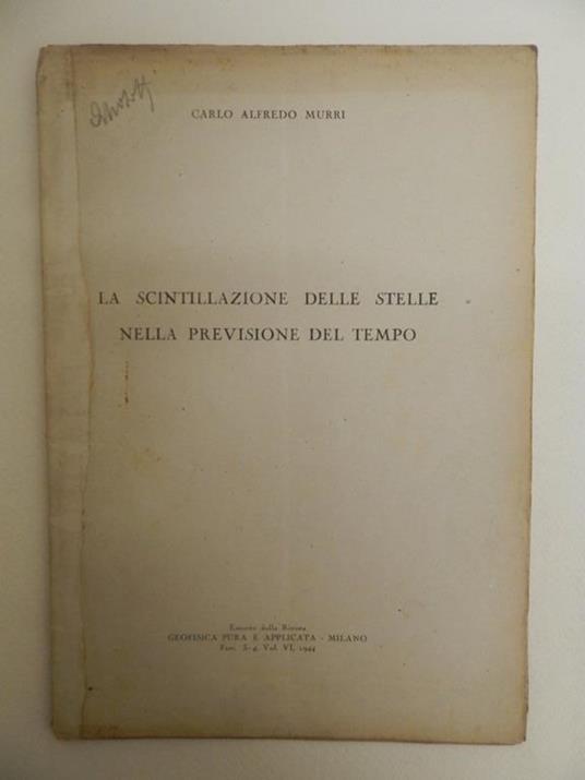 La scintillazione delle stelle nella previsione del tempo - copertina