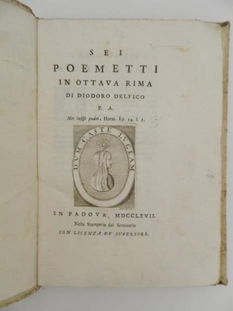 Sei poemetti in ottava rima di Diodoro Delfico - Saverio Bettinelli - copertina