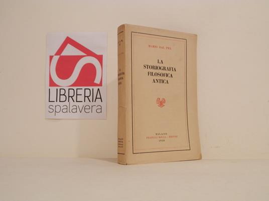 storiografia filosofica antica - Mario Dal Pra - copertina