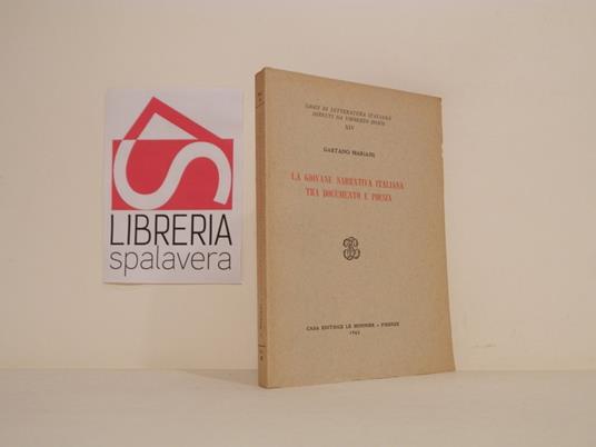 La giovane narrativa italiana tra documento e poesia - Gaetano Mariani - copertina