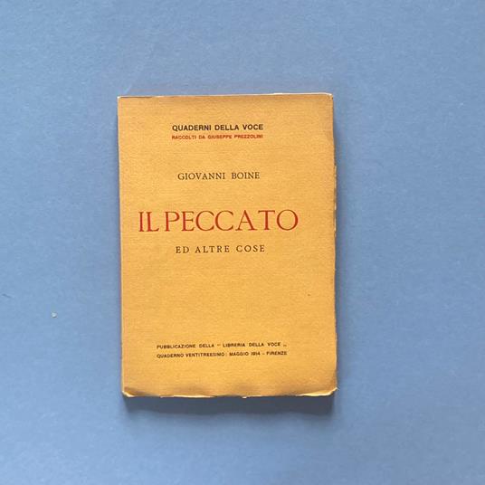 Il peccato - Giovanni Boine - copertina