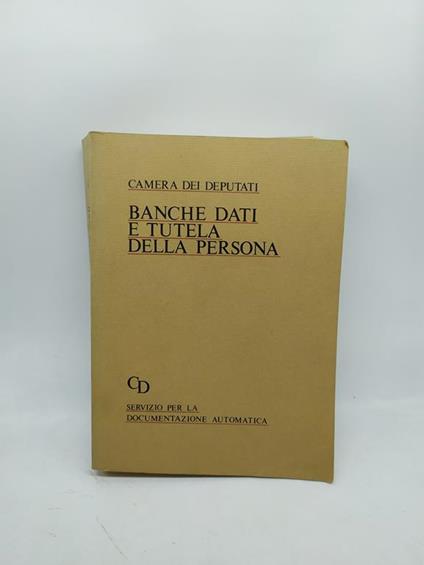 camera dei deputati banche dati e tutela della persona - copertina