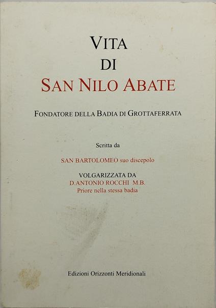 vita di san nilo abate fondatore della badia di grottaferrata - copertina