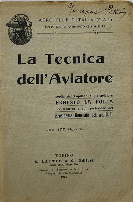 la tecnica dell'aviatore - copertina