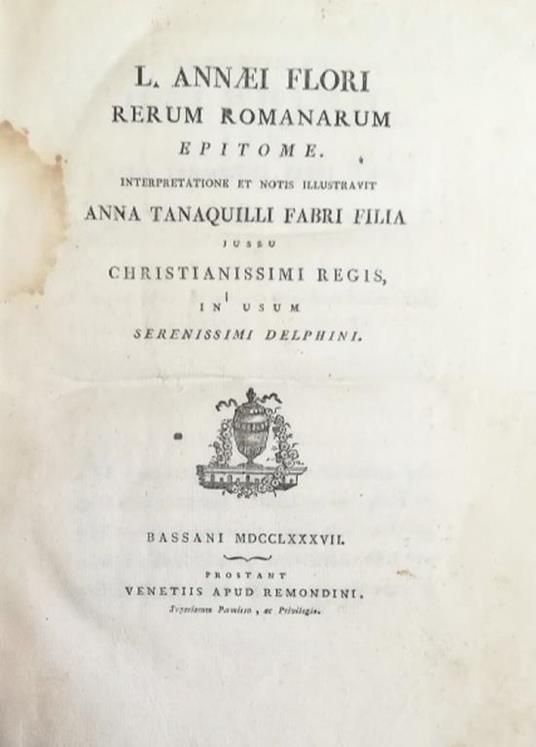 Rerum Romanarum Epitome - L. Anneo Floro - copertina