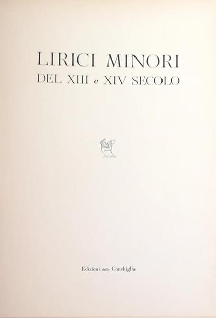 Lirici Minori Del Xiii E Xiv Secolo - copertina