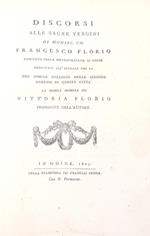 Discorsi Alle Sacre Vergini Di Monsig. Co. Francesco Florio