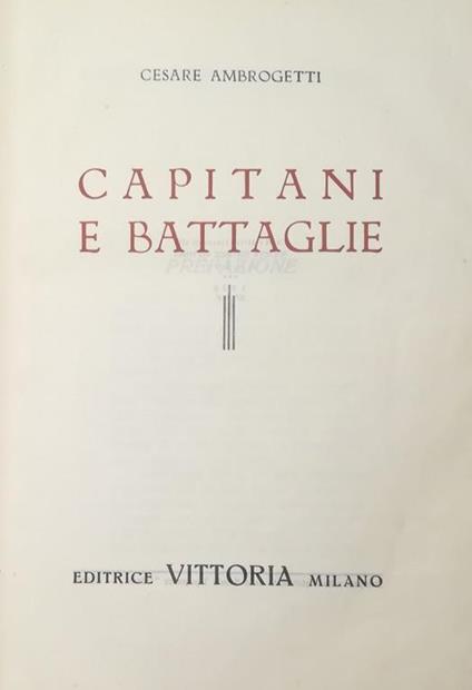 Capitani E Battaglie - Cesare Ambrogetti - copertina