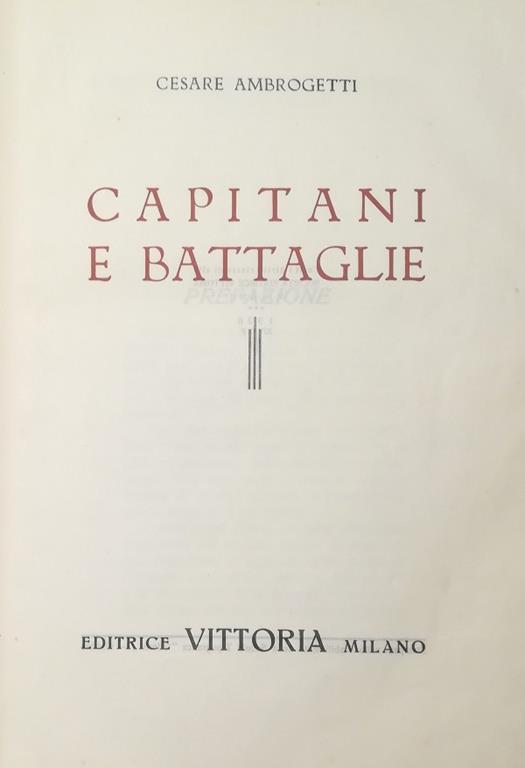 Capitani E Battaglie - Cesare Ambrogetti - copertina