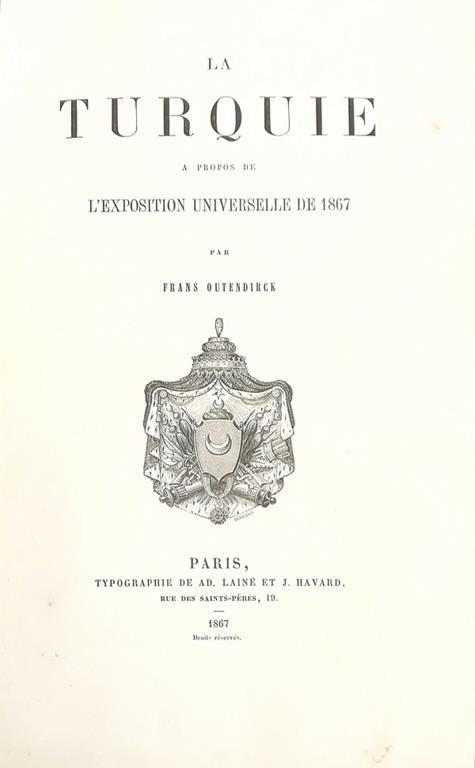 La Turquie A Propos De L' Exposition Universelle De 1867 - copertina