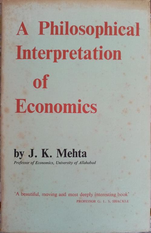 A philosophical interpretation of economics - copertina