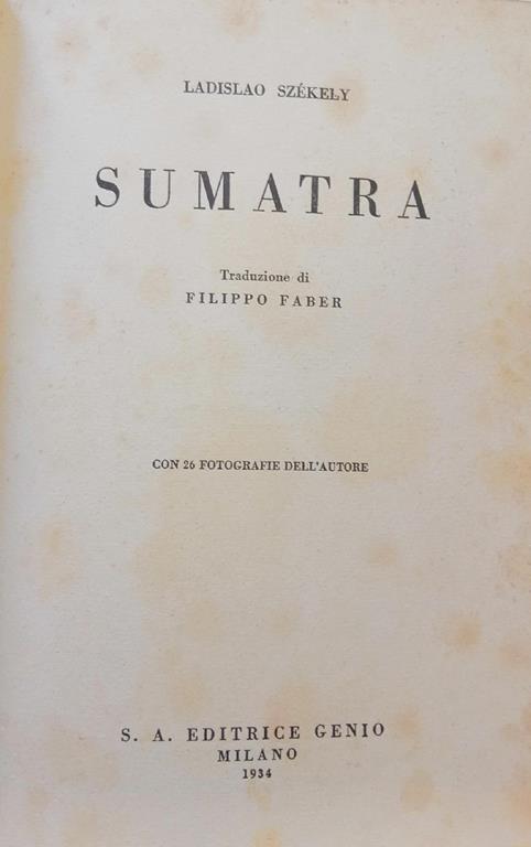 Sumatra - copertina