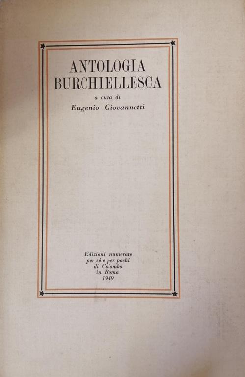 Antologia Burchiellesca - Eugenio Giovannetti - copertina