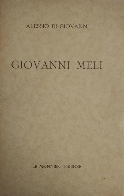 Giovanni Meli - Alessio Di Giovanni - copertina