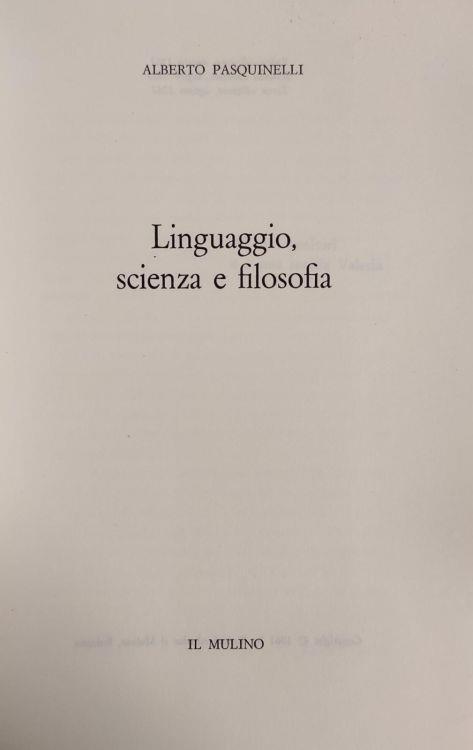 Linguaggio, Scienza E Filosofia - Alberto Pasquinelli - copertina