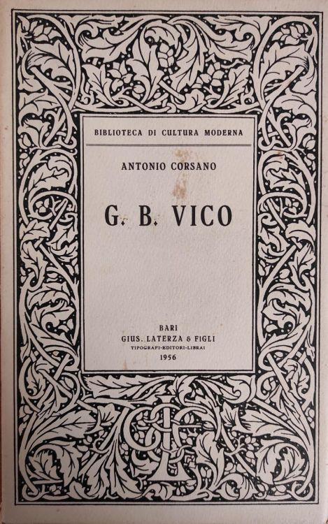 G. B. Vico - Antonio Corsano - copertina