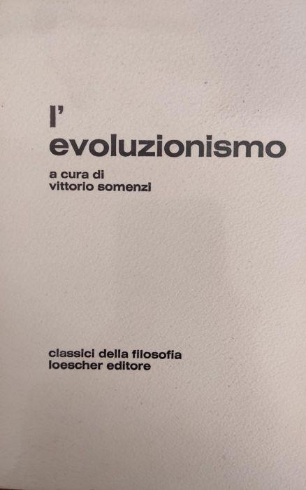 L' Evoluzionismo - Vittorio Somenzi - copertina