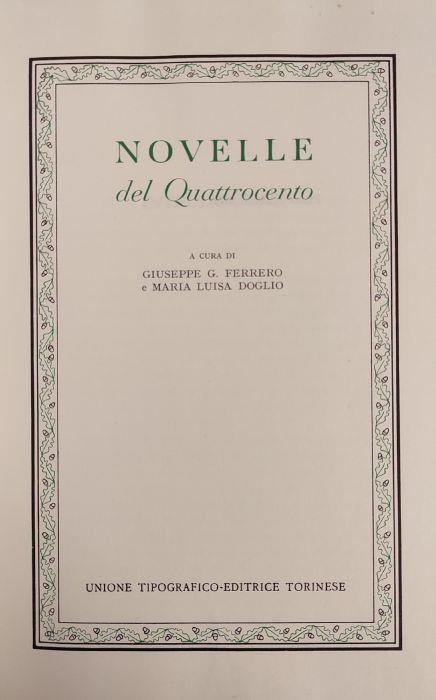 Novelle Del Quattrocento - Giuseppe G. Ferrero - copertina