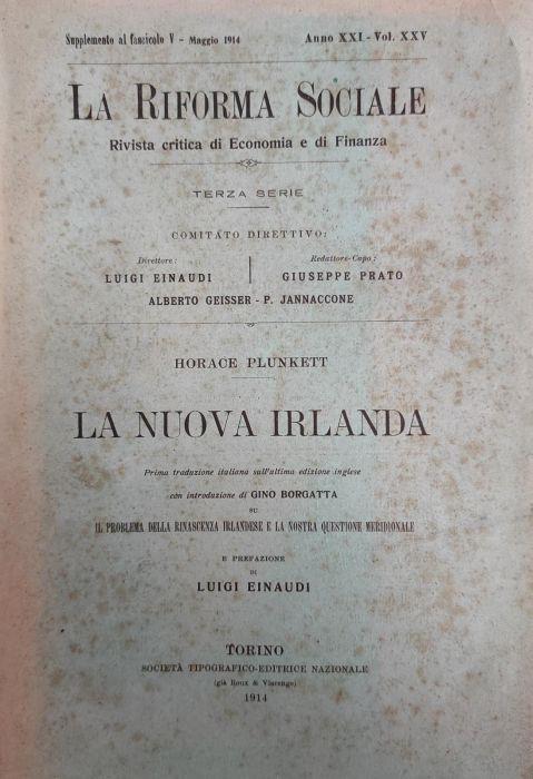 La Nuova Irlanda - Horace Plunkett - copertina