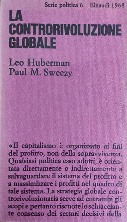 La Controrivoluzione Globale - Leo Huberman - copertina