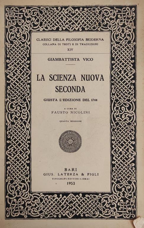 La Scienza Nuova Seconda - Giambattista Vico - copertina