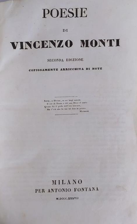 Poesie - Vincenzo Monti - copertina