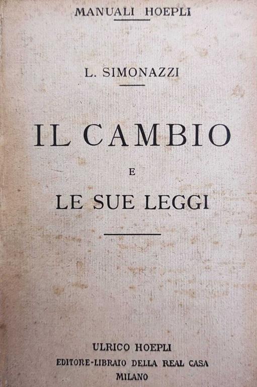 Il Cambio E Le Sue Leggi - copertina