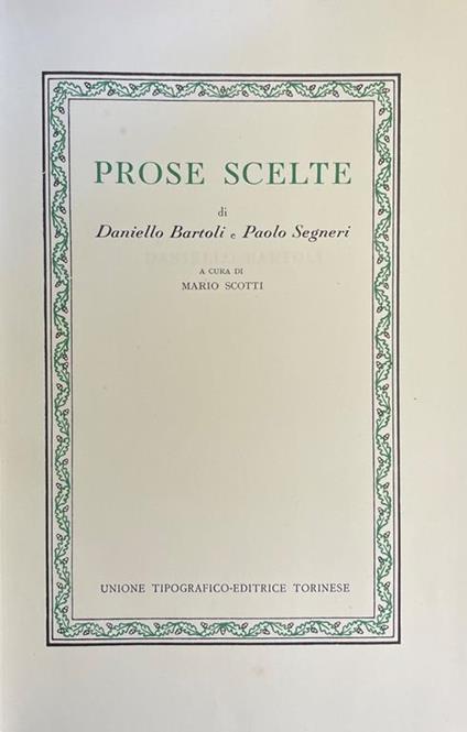 Prose Scelte - Daniello Bartoli - copertina