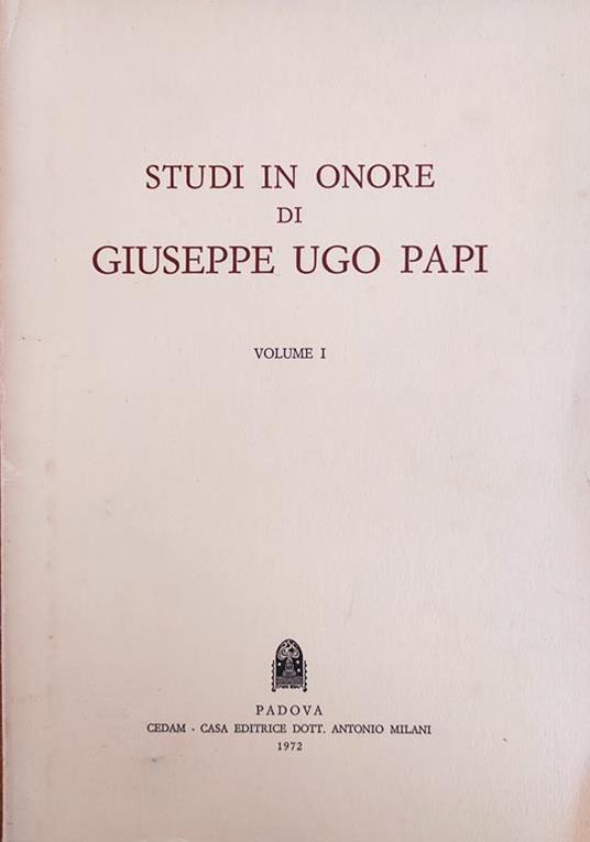 Studi In Onore Di Giuseppe Ugo Papi - copertina