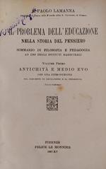 Il Problema Dell'Educazione Nella Storia Del Pensiero