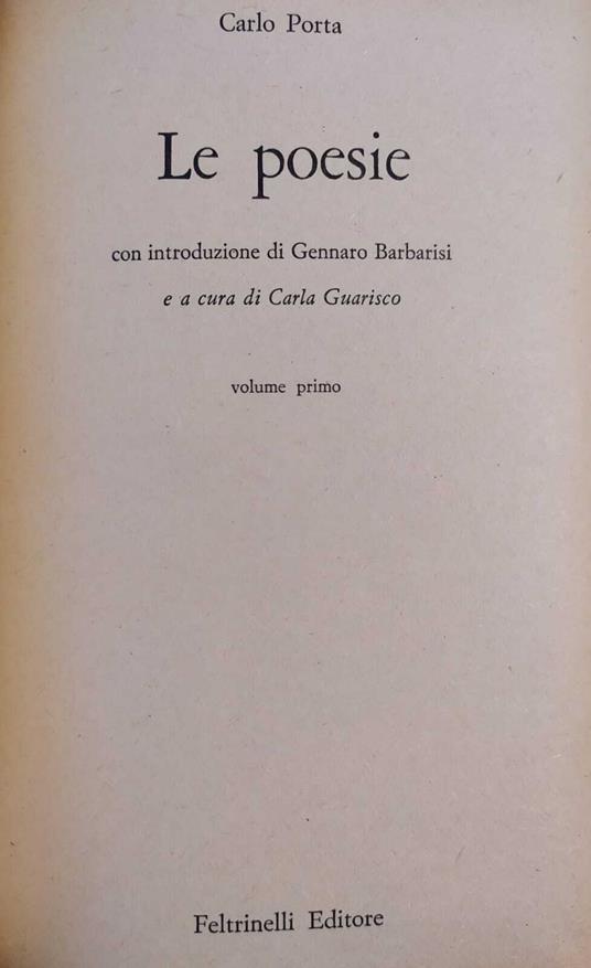 Le Poesie - Carlo Porta - copertina