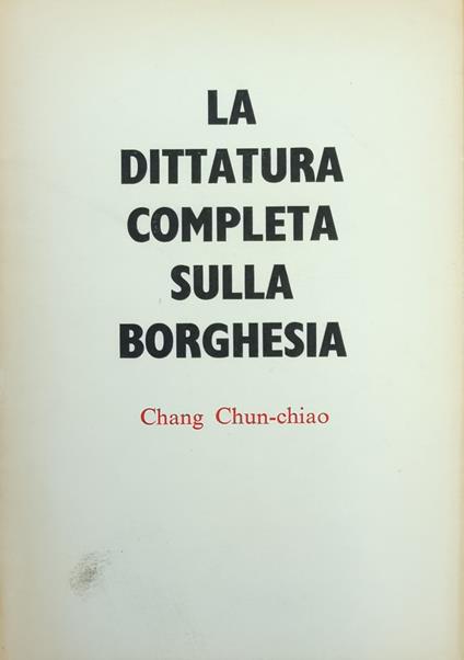 Dittatura Completa Sulla Borghesia - copertina