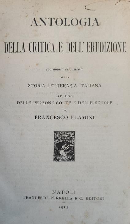 Antologia Della Critica E Dell'Erudizione - Francesco Fambrini - copertina