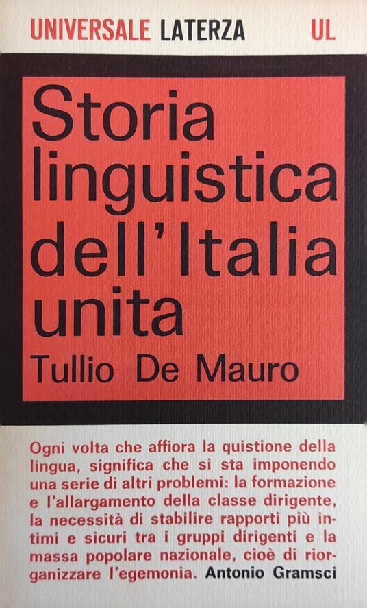 Storia Linguistica Dell'Italia Unita - Tullio De Mauro - copertina
