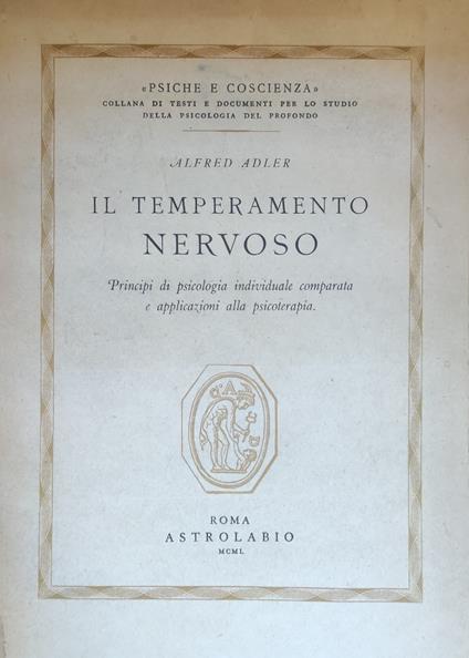 Il Temperamento Nervoso - Alfred Adler - copertina