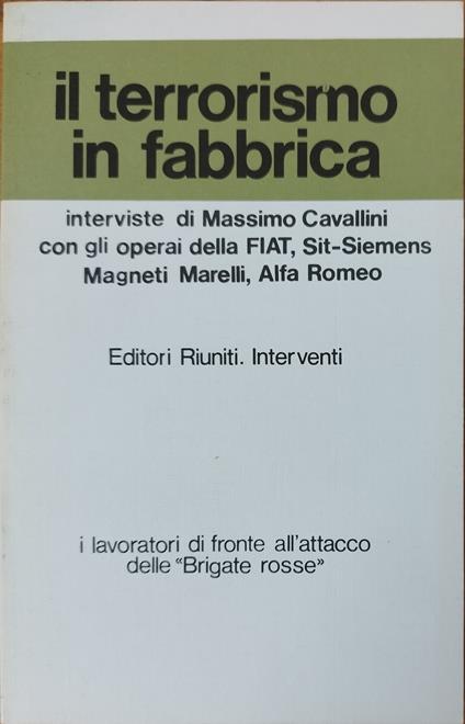 Il Terrorismo In Fabbrica - copertina