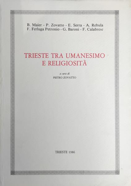 Trieste Tra Umanesimo E Religiosita' - copertina