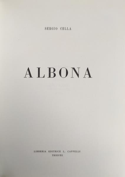 Albona - Sergio Cella - copertina