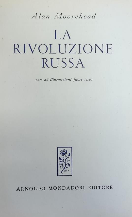 La Rivoluzione Russa - Alan Moorehead - copertina