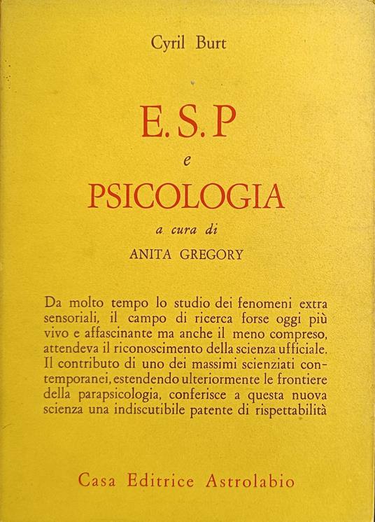 E. S. P. E Psicologia - Cyril Burt - copertina