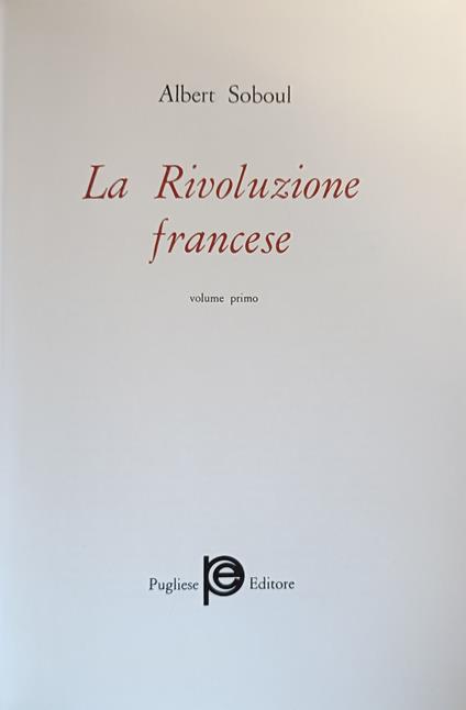 La Rivoluzione Francese - Albert Soboul - copertina