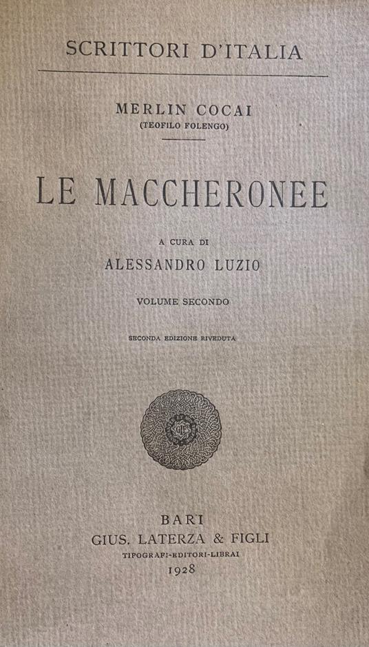 Le Maccheronee - Cocai Merlin - copertina
