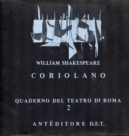 Shakespeare Coriolano Teatro di Roma 1975 - copertina