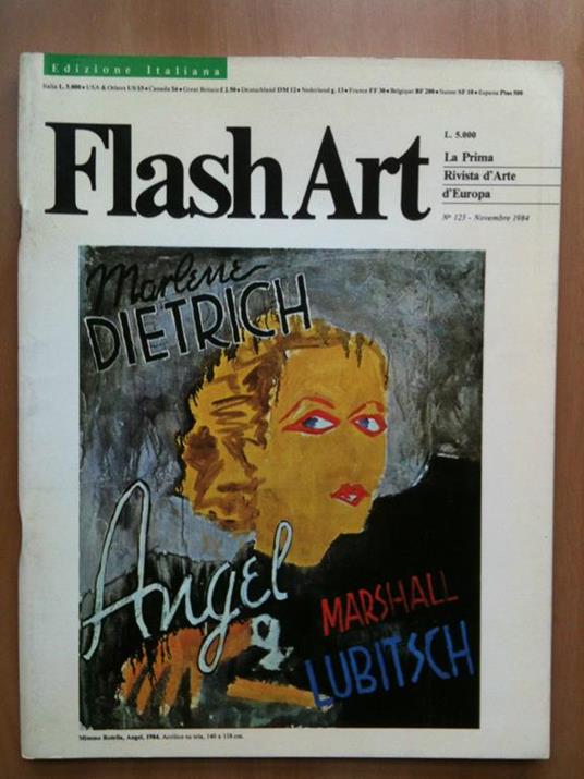 Flash Art n° 123 Novembre 1984 cover "Angel" Mimmo Rotella - Libro Usato -  Nd - | IBS