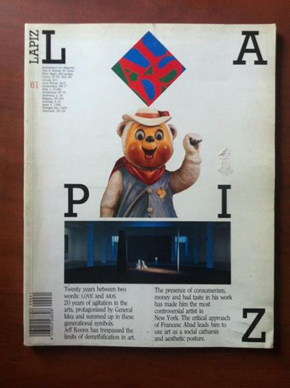 Lapiz Year 6 N° 61 October 1989 Cover: Jaff Koons - copertina