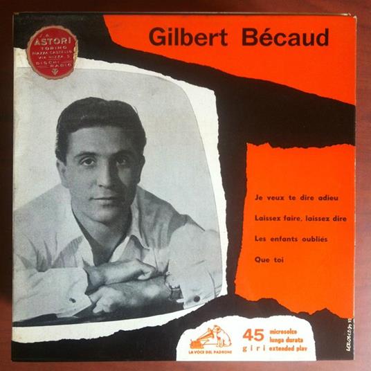 Vinile 45 giri Gilbert Bécaud Cover L. Veronesi - E17737 - copertina