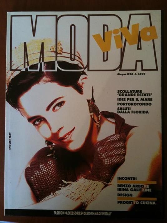 Moda Viva N°19 Anno Iii Giugno 1988 English Text - copertina