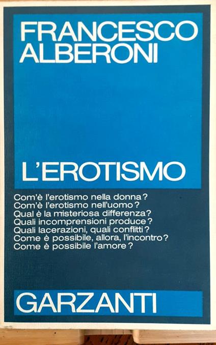 L' erotismo - Francesco Alberoni - copertina