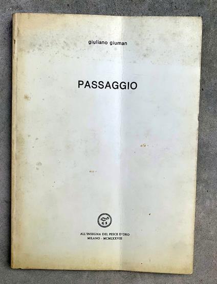 Passaggio - Giuliano Giuman - copertina